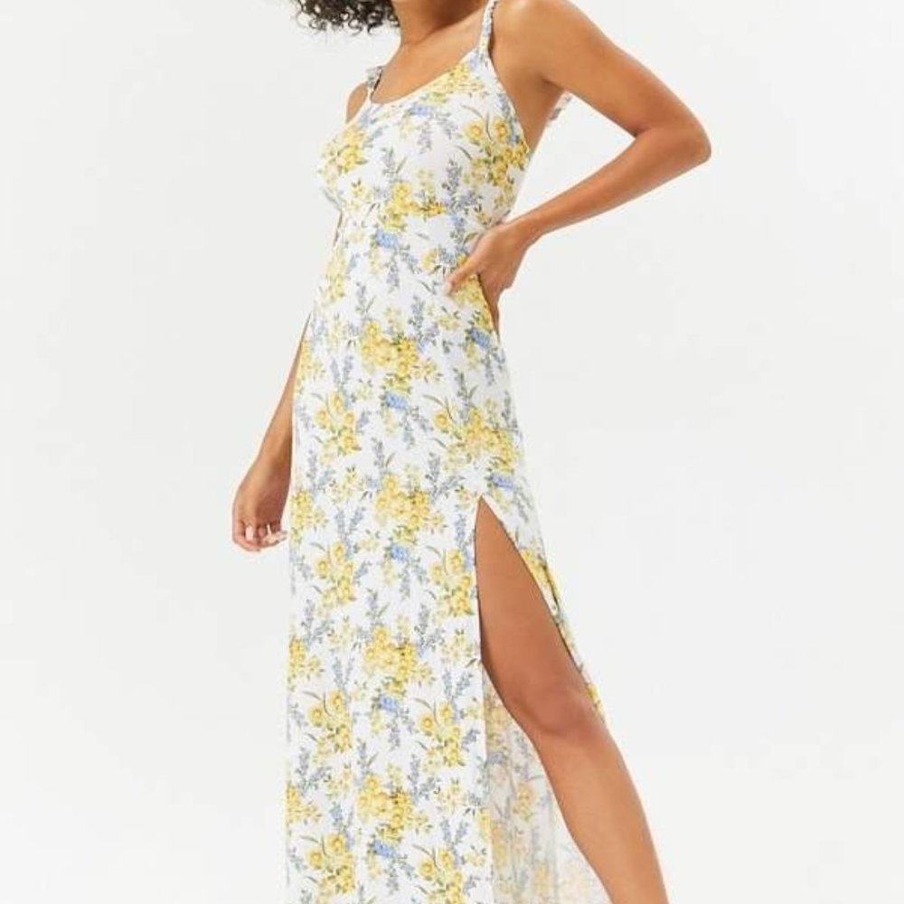 Forever 21 Floral Maxi Slit Dress Size Small